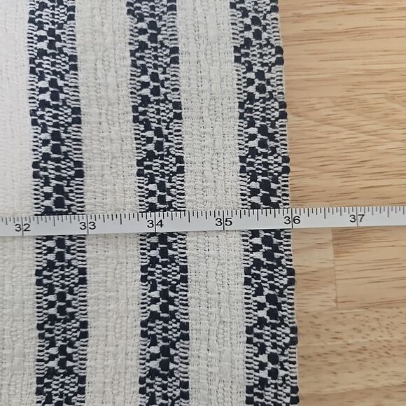 J. Crew Striped Tweed Sheath White Blue Nautical Dress Size 4 V Neck Office - Picture 6 of 9